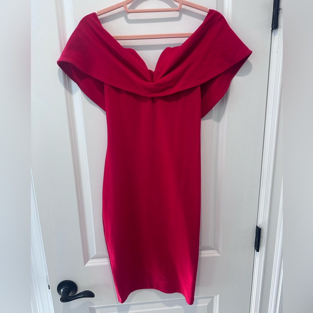 WINDSOR Off-Shoulder Red Bodycon Dress Size Small